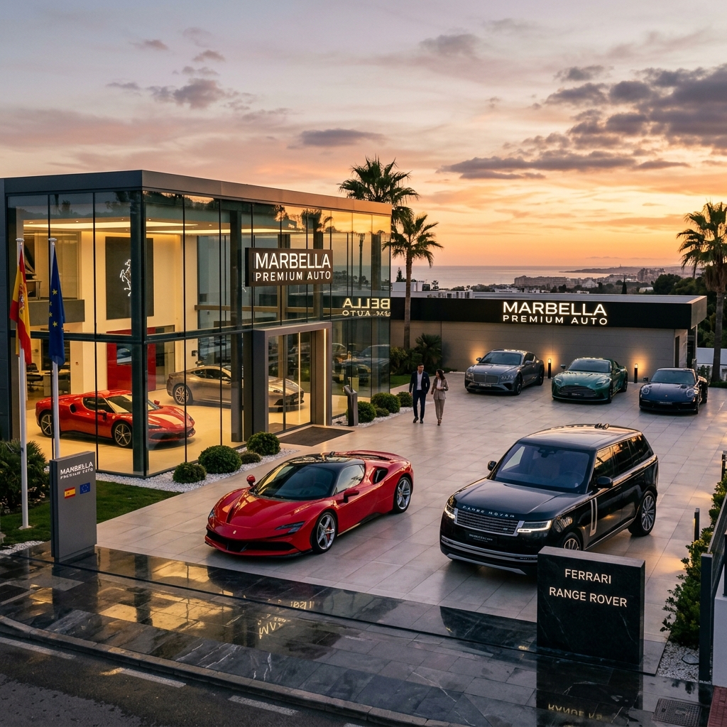 Luxury car dealership in Marbella